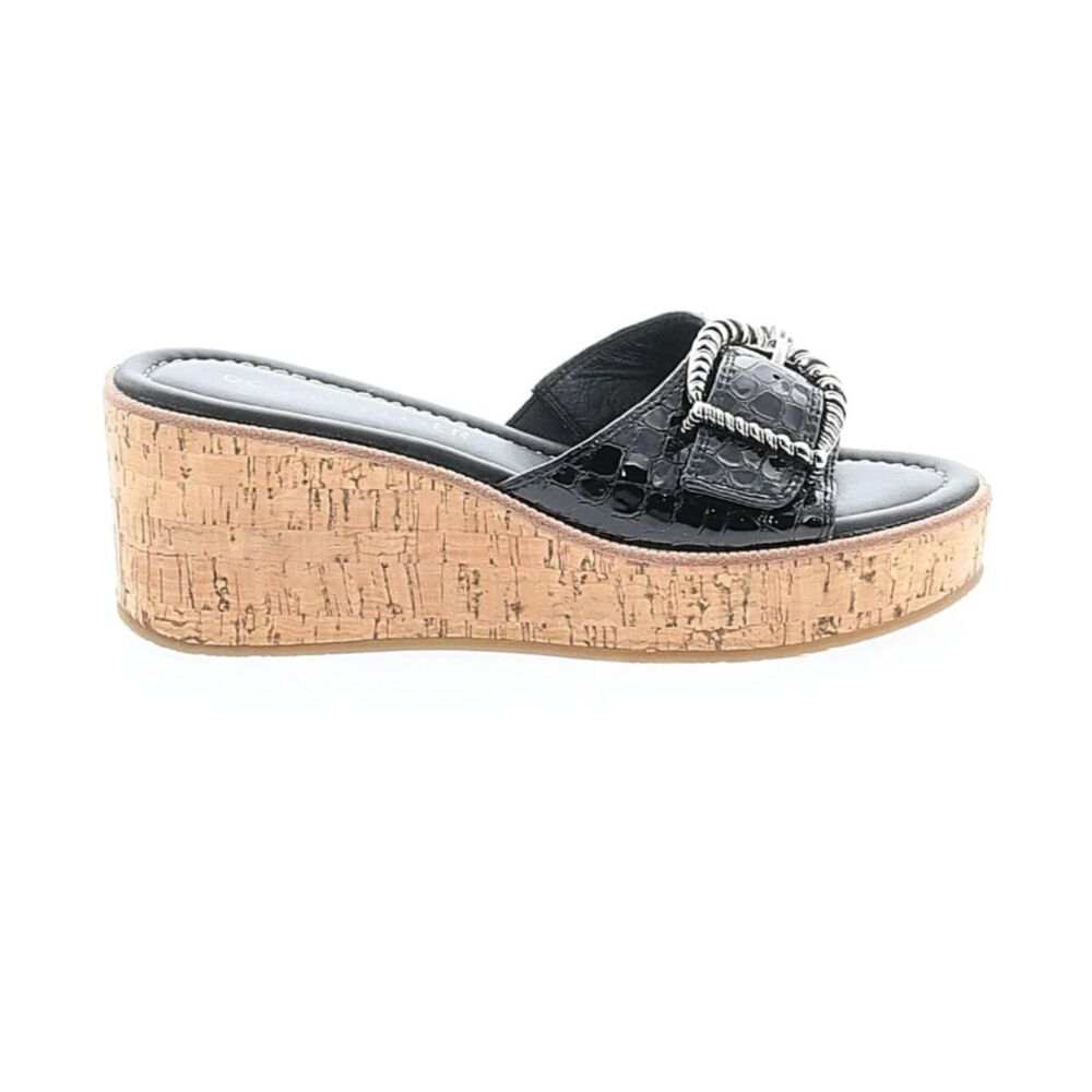 Donald Pliner Patent Leather Embellished Platform Sandals